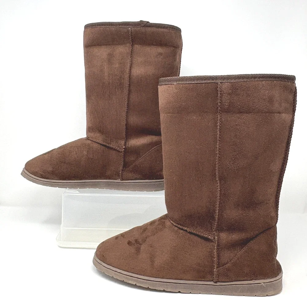 Dawgs Womens Brown Size 11‎ Faux Suede Cozy Plush Lined Winter Boots